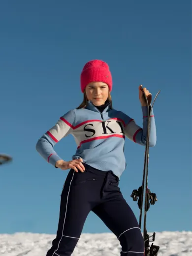 Bilde av WoolLand Hemsedal Knitted sweater girl Light Sky